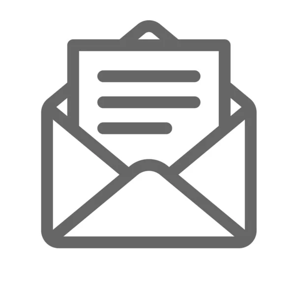 Dokument Mail Symbol Outline Stil Anhängen — Stockvektor