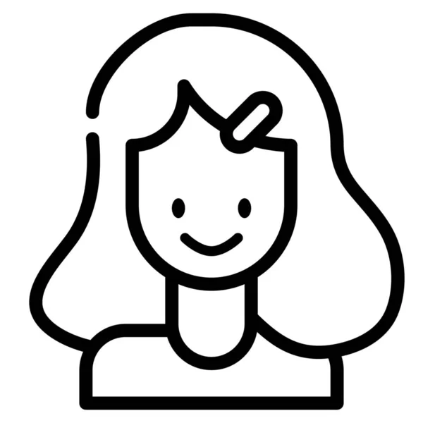 Avatar Vrouw Meisje Pictogram — Stockvector