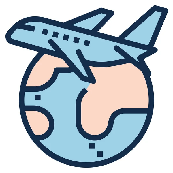 Иконка Экипажа Самолета Стиле Заполненный План — стоковый вектор