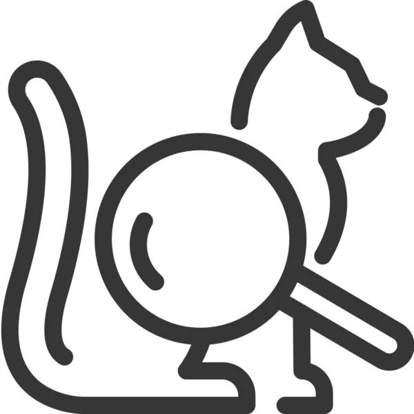 Teşhis Kedi Büyüteç Simgesi — Stok Vektör