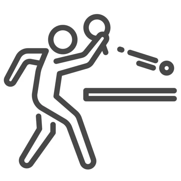 Icône Table Sport Pingpong Dans Style Contour — Image vectorielle