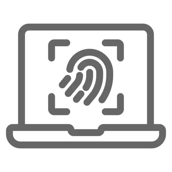 生体認証コンピュータの指紋アイコン — ストックベクタ