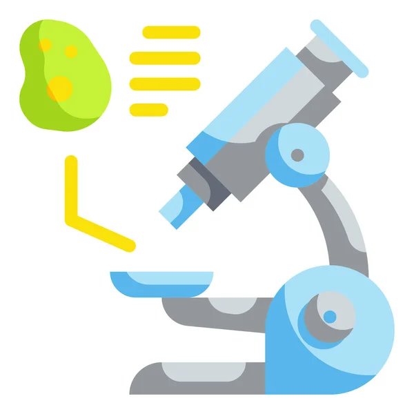 Düz Biçimli Educatio Mikroskop Gözlem Simgesi — Stok Vektör