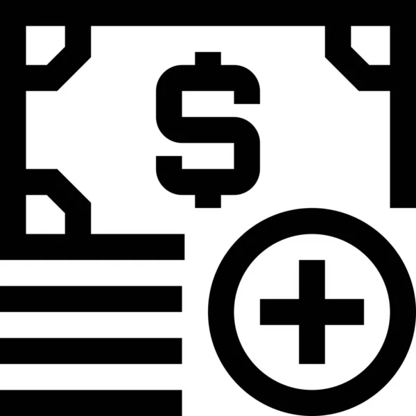 Banken Dollar Symbol Outline Stil Hinzufügen — Stockvektor