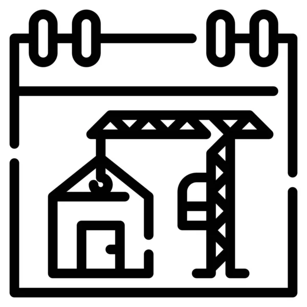 Иконка Построения Календарных Часов Категории Инструменты Строительство — стоковый вектор