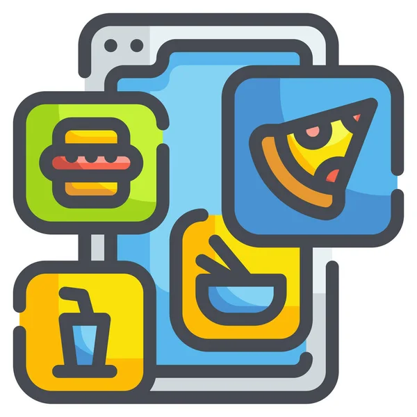 Application Delivery Food Icon — Stock Vector