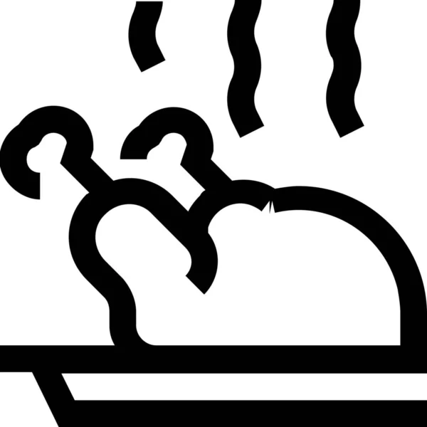 Ana Hatlarıyla Inek Yemek Ikonu Pişir — Stok Vektör