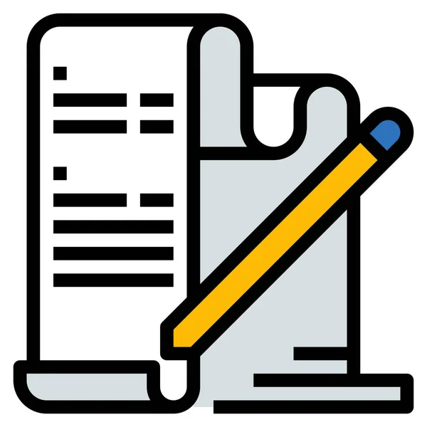 Agreement Contracts Essay Icon Filled Outline Style — Stock Vector