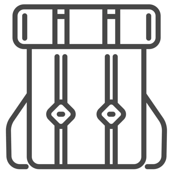 Rugzak Bagage Pictogram Omtrek Stijl — Stockvector