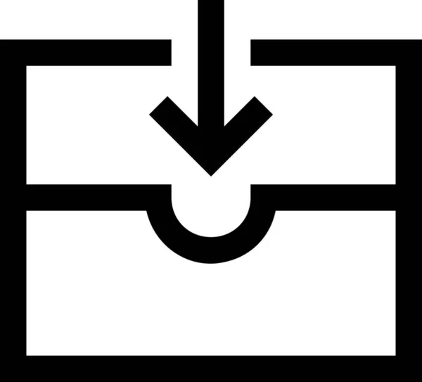 Flecha Abajo Icono Sobre Estilo Esquema — Vector de stock