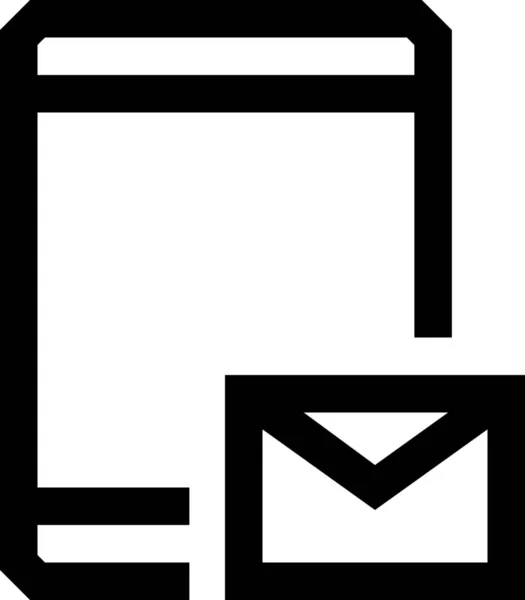 Computer Mail Symbol Outline Stil — Stockvektor