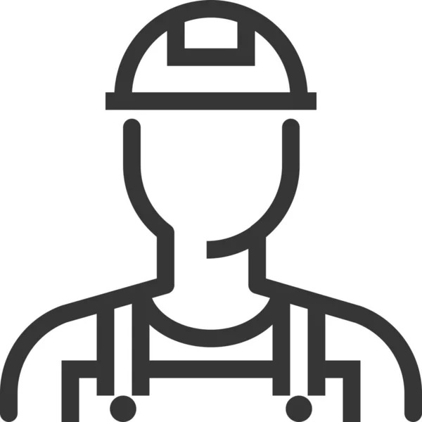 Иконка Инженера Строителя Стиле Outline — стоковый вектор
