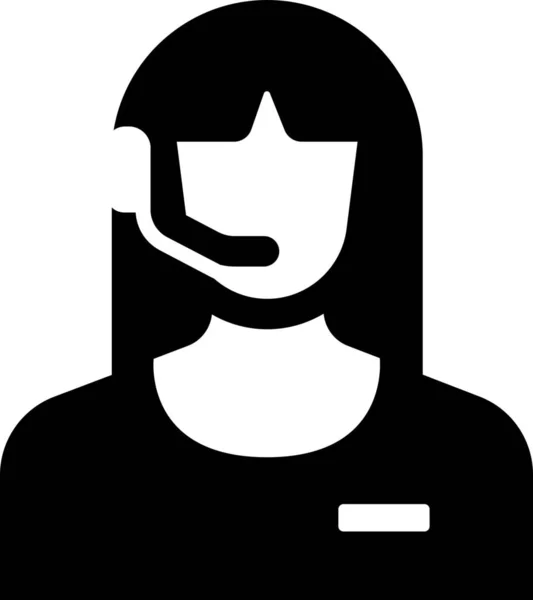 Callcenter Concierge Hotel Icon Solid Style — Stockový vektor