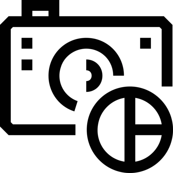 Camera Grafiek Verdelen Pictogram Contouren Stijl — Stockvector