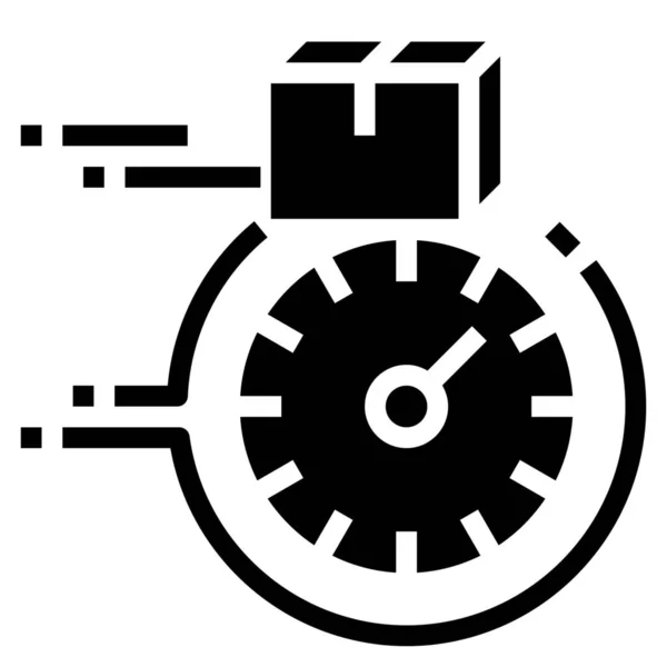 Icono Entrega Mensajería Reloj Categoría Envío Entrega Cumplimiento — Vector de stock