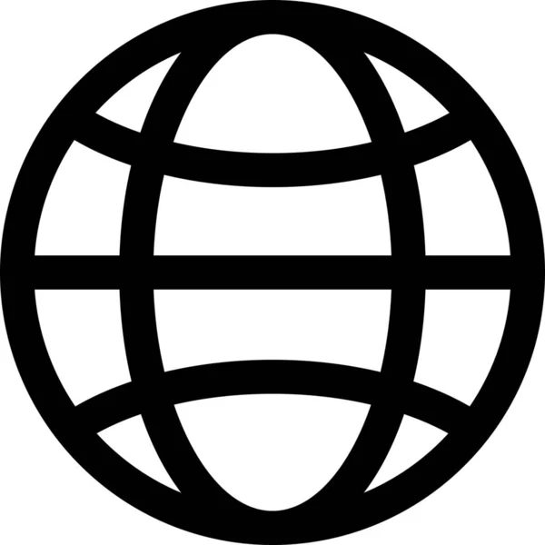 Earth Globus Gps Symbol Outline Stil — Stockvektor