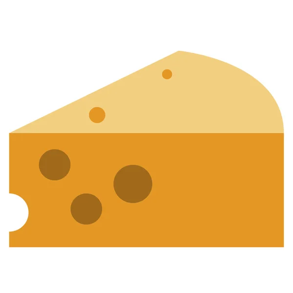 フラットスタイルのケーキチーズフードアイコン — ストックベクタ