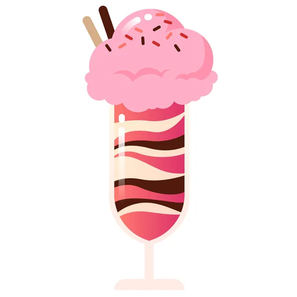 甜点食品冷冻图标平面风格 — 图库矢量图片