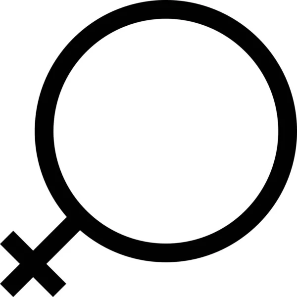 Circule Mujer Géneros Icono Estilo Esquema — Archivo Imágenes Vectoriales