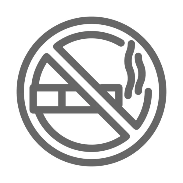 Cigarette Icône Non Fumeur Dans Style Contour — Image vectorielle