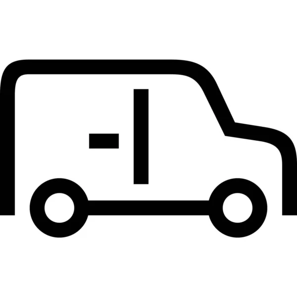 Ikon Transportasi Pengiriman Mobil Dalam Gaya Outline - Stok Vektor