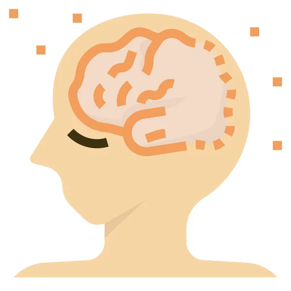 Ikona Otępienia Mózgu Alzheimera Stylu Płaskim — Wektor stockowy