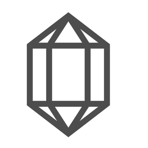 Kristall Diamant Edelstein Ikone Outline Stil — Stockvektor