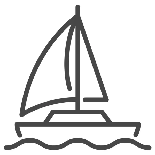 船帆船帆运输图标的轮廓风格 — 图库矢量图片