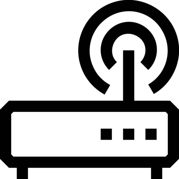 Значок Комп Ютерної Мережі Інтернет Стилі Контур — стоковий вектор