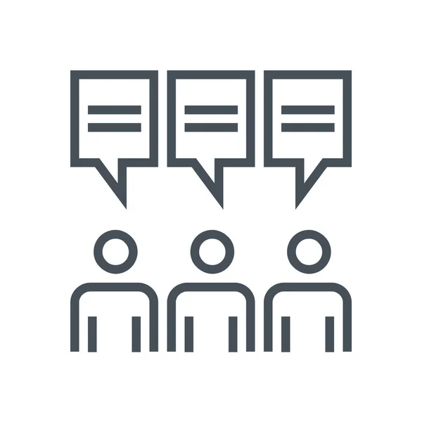 Groep Ideeën Vergadering Pictogram Outline Stijl — Stockvector