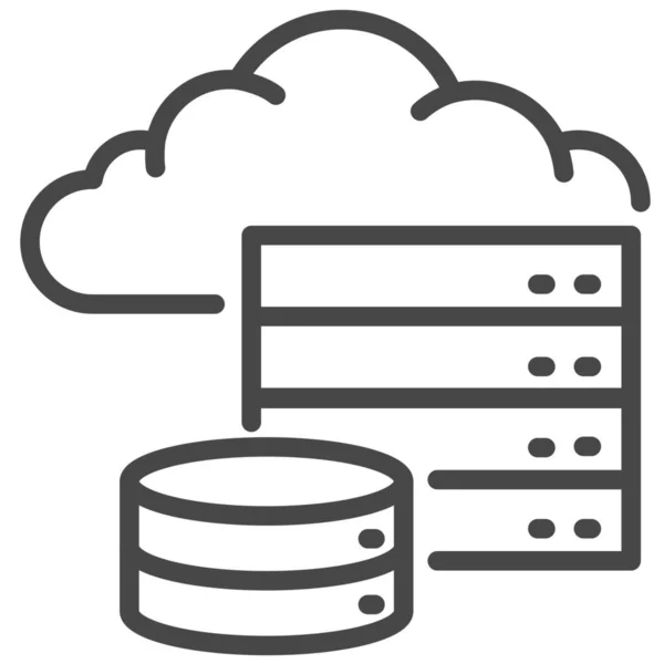 Εικονίδιο Ανάπτυξης Βάσης Δεδομένων Cloud Στυλ Περίγραμμα — Διανυσματικό Αρχείο