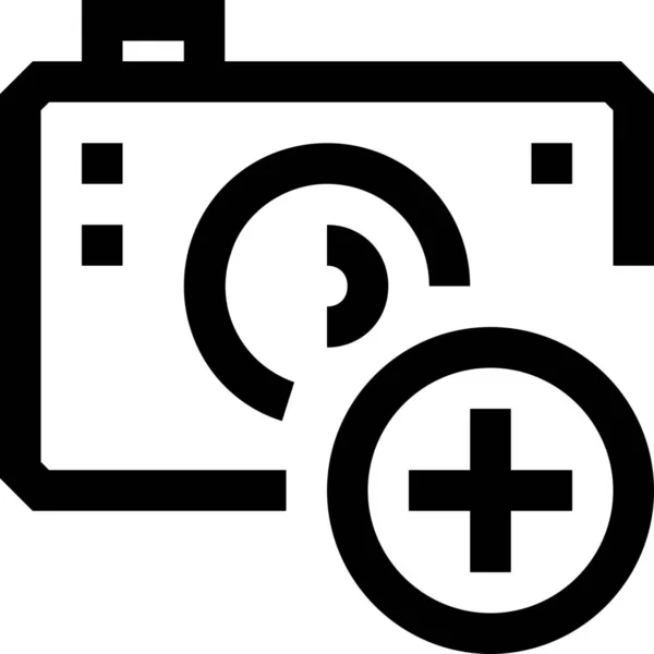 添加轮廓样式的相机移动图标 — 图库矢量图片