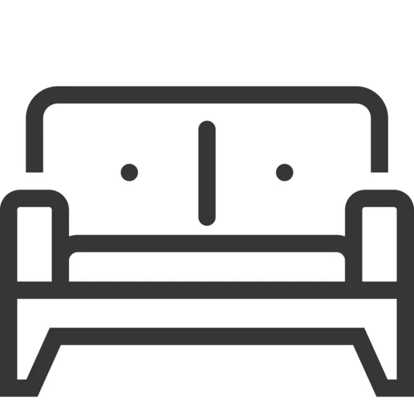 Sillón Icono Los Muebles Silla Estilo Esquema — Vector de stock