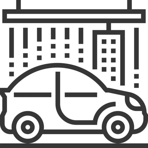 Coche Coche Icono Limpio Estilo Del Esquema — Vector de stock