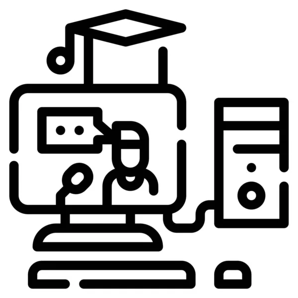 Ícone Educação Curso Informática —  Vetores de Stock