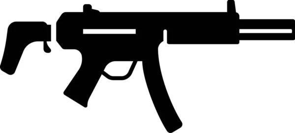 Aka Pistol Militär Ikon Solid Stil — Stock vektor