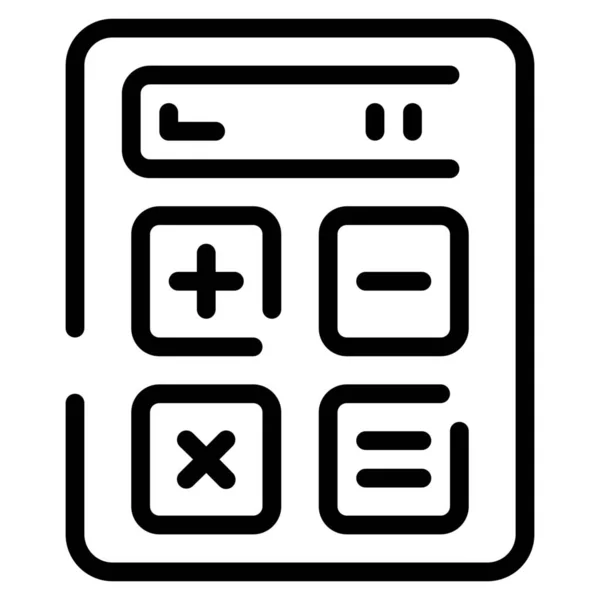 Obliczyć Ikonę Kalkulatora Stylu Zarysu — Wektor stockowy