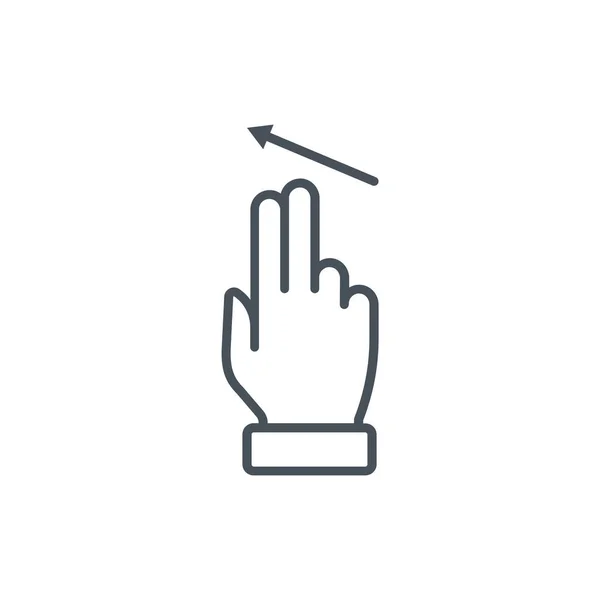 Click Finger Gesture Icon Outline Style — Stock Vector