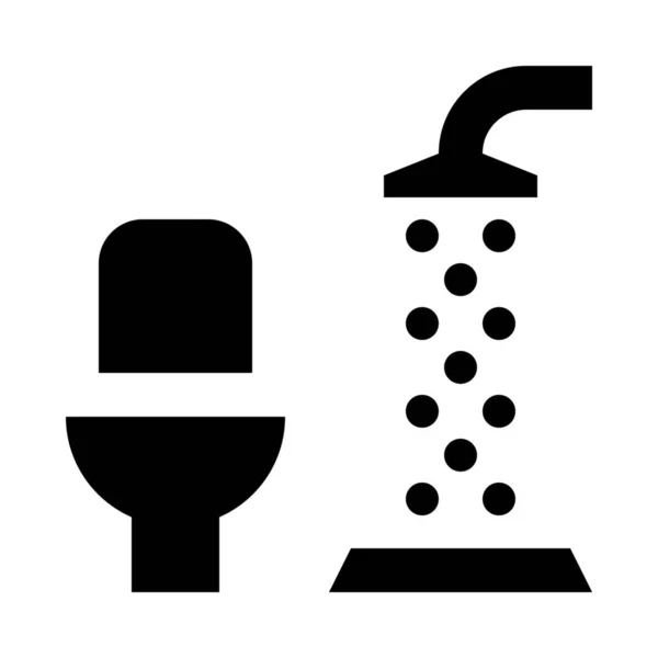 Koupelna Mísa Toaleta Ikona — Stockový vektor