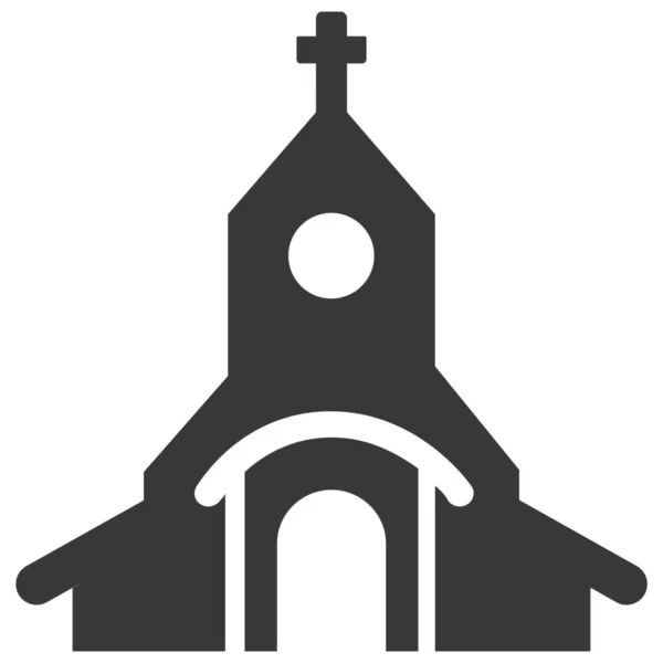 Kościół Chrześcijańska Ikona Świątyni Stylu Solid — Wektor stockowy