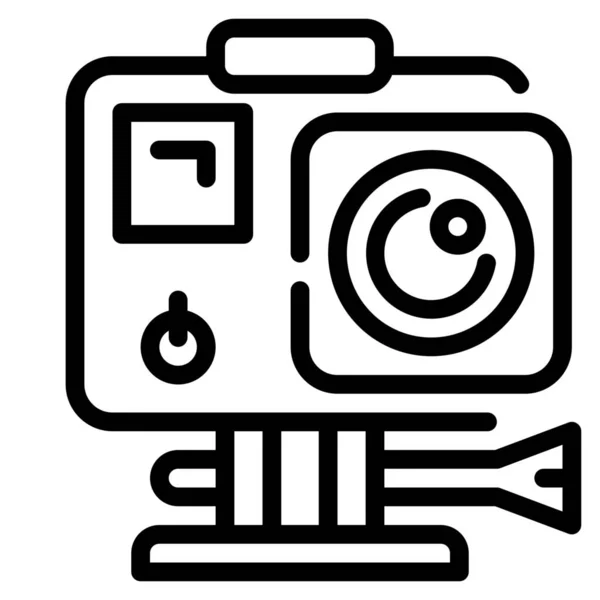 Action Adventure Camera Icon Outline Style — Stock Vector