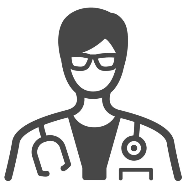 Médecin Médecin Icône Médecin Dans Style Solide — Image vectorielle