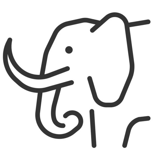 Tier Asiatische Elefanten Ikone Outline Stil — Stockvektor