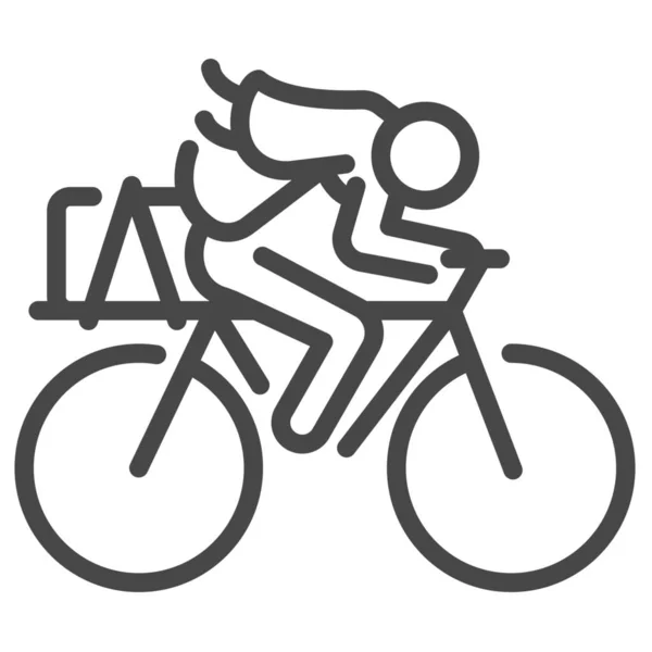 Bicicleta Ciclismo Icono Del Ciclismo Estilo Esquema — Archivo Imágenes Vectoriales
