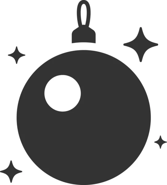 Palla Icona Della Decorazione Natale Stile Solido — Vettoriale Stock