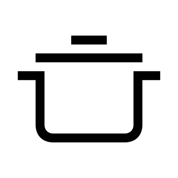 食品锅轮廓图标的轮廓风格 — 图库矢量图片