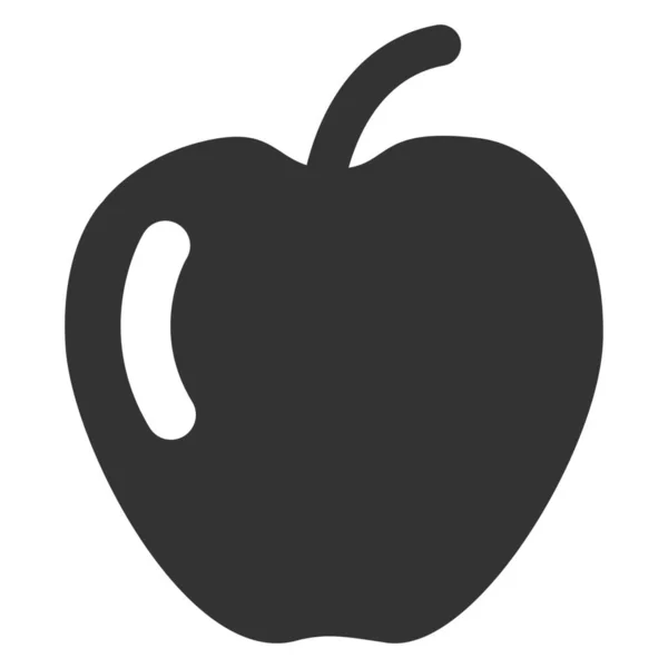 Manzana Alimento Fruta Icono Estilo Sólido — Vector de stock