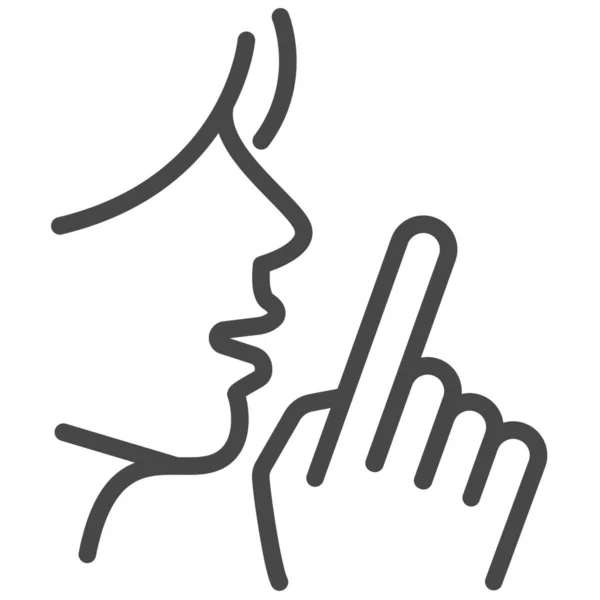 Χειρονομία Χέρι Ήσυχο Εικονίδιο Στυλ Περίγραμμα — Διανυσματικό Αρχείο