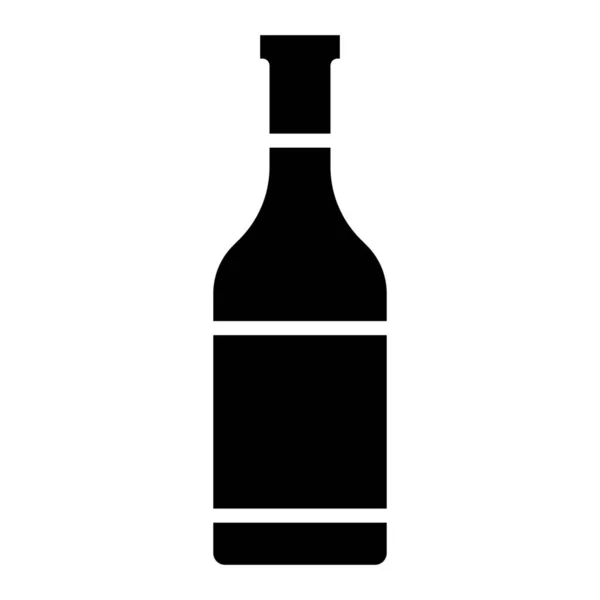 Пляшка Святкування Вечеря Значок Суцільному Стилі — стоковий вектор