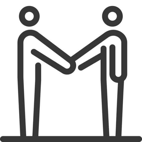 Agreement Business Hand Icon Outline Style — 스톡 벡터